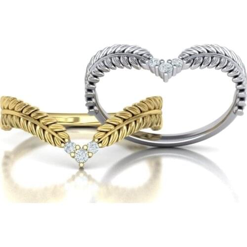 Huitan New Fashion Partysu Style Leaves Shape Women Ring 3 Color Available Delicate Female Engagement Ring Fine Anniversary Gift