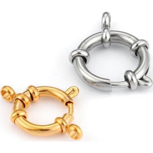 5pcs/lot 316 Stainless Steel Gold Round Claw Spring Ring Clasps Hooks for Bracelet Necklace Connectors DIY Jewelry Making