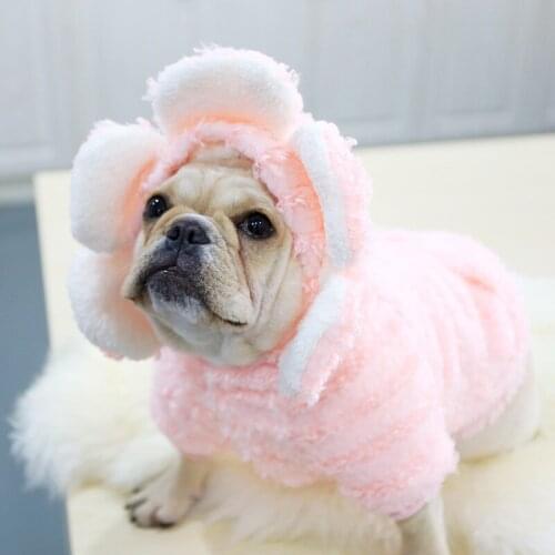 Cute Sun Flower Dog Coat Warm Cotton Puppy Clothes Winter Fat Dog Jacket Festival Costume Clothing For Bulldog Corgi Pug