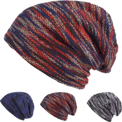 Unisex Men Women Mixed Color Knitted Hat Casual Winter Warm Slouch Beanie Hat HATCS0261