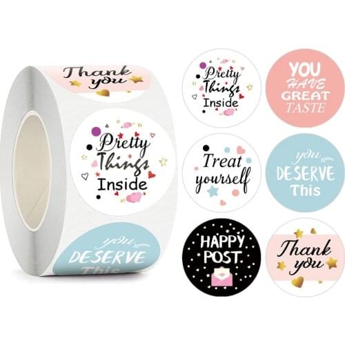 1.5Inch Pretty Things Inside Sealing Labels Sticker Package Seal Roll Sticker For Wedding Stationery Scrapbooking Decoration