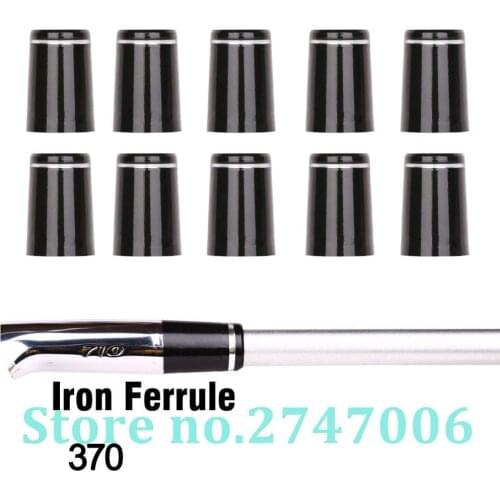 Size .370 Custom Golf Ferrules Black Color with One Silver Trim Ring For Taper Tip Iron Wedge
