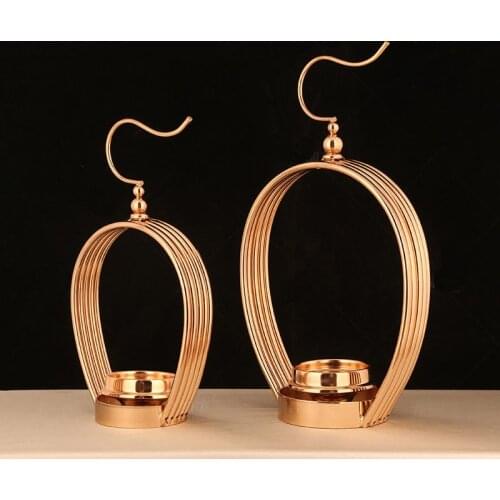 Table Candle Holders Plating Crystal Candlestick Geometric Romantic Candle Holders for Wedding Dinner Decoration ZZT040