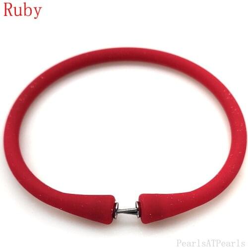 Wholesale 6 inches/145mm Ruby Color Rubber Silicone Band for Custom Bracelet