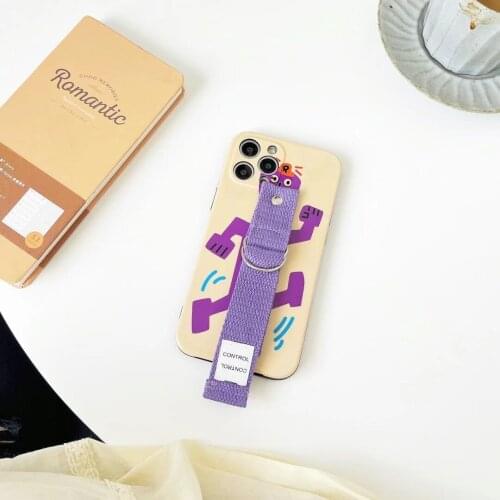 Suitable for IPhone 11/12promax 7/8plus Leather Wrist Strap Case for IPhone XSmax XR XS X Protective Sleeve