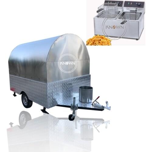 Full stainless steel body 2.3m length mobile food cart truck with free fryer for sale