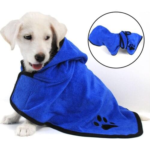 Pet Dog Clothes for Dogs Cats Warm Absorbent Dog Towel Puppy Kitten Hooded Bath Towel Pets Product Chihuahua Yorkshire Bathrobe