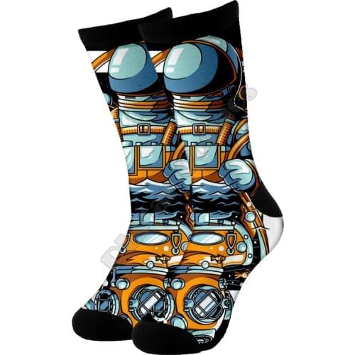 Galaxy Astronaut High Socks 3d Printed Men For Women Funny socks fashion long Socks 02