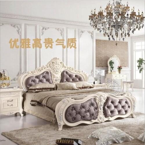 High quality bed Fashion European French Carved bedside 1.8 m bed d1409