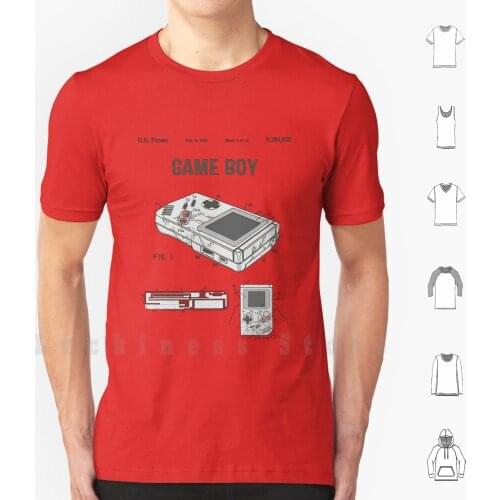Gameboy Patent T Shirt 6xl Cotton Cool Tee Gameboy Nintendo Hand Held Game Boy Electronic Toy 90 90s 1990s Video Video Game