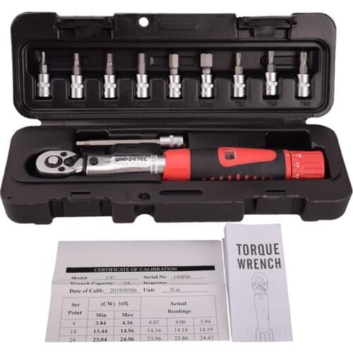 1/4 inch Drive Click Torque Wrench Set 2-24 Nm with Allen Key Sockets, Extension Bar