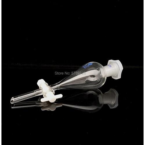 1pcs Chemistry Lab Supplies Transparent Glass Borosilicate Pear Shape Separatory Funnel With PTFE Stopcock