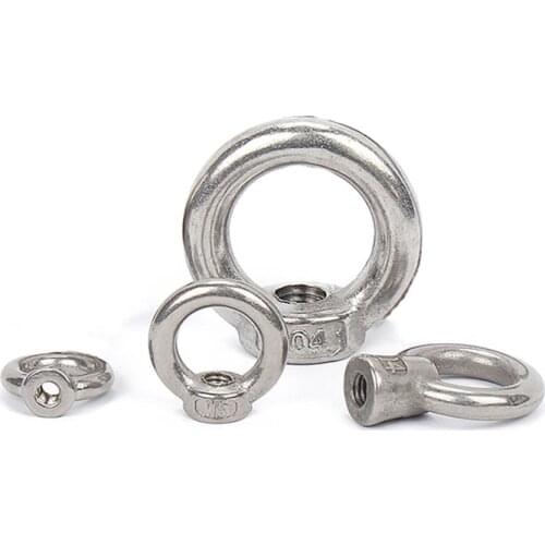 1PCS A2 Stainless Steel Hook Ring Nut M3 M4 M5 M6 M8 - M24 Circle Eye Nuts Fastener