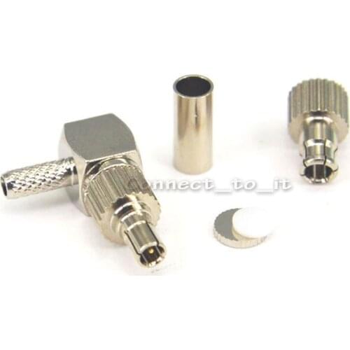 10 Pieces 2 in 1 TS9/CRC9 Male Rightangle Adapter for RG174 RG178 RG316 LMR100 RF Connector