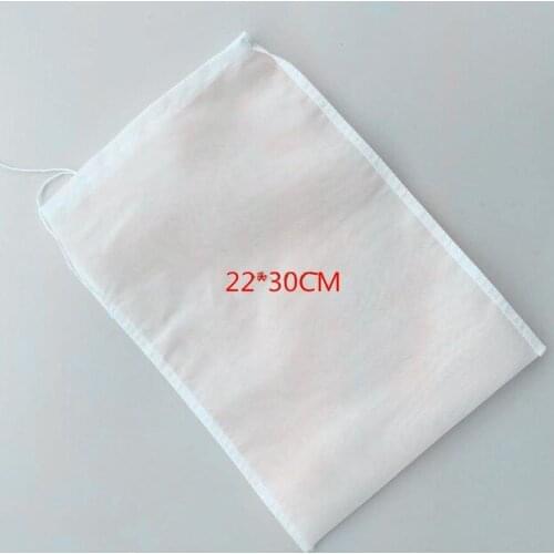 10pcs/lot- 22*30cm 150/75/48 micron high density soybean milk fruit juice wine mesh Filter Bag Food grade nylon 66 filter mesh c