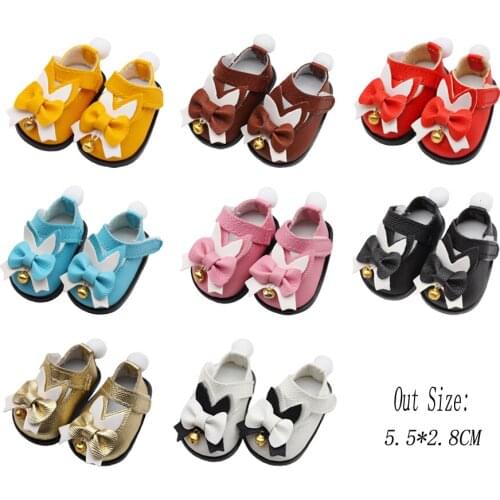 14.5-Inch Doll Shoes With Bells also Fit 20cm Plush EXO Dolls Russian doll Toy Shoes Accessories 5.5*2.8cm