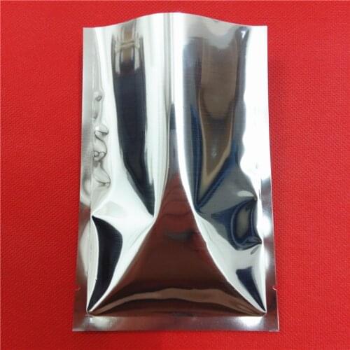 15*22cm silvery aluminium foil flat bag-100pcs/lot plain pocket-top open aluminum plating coconut packing food pouch heat seal
