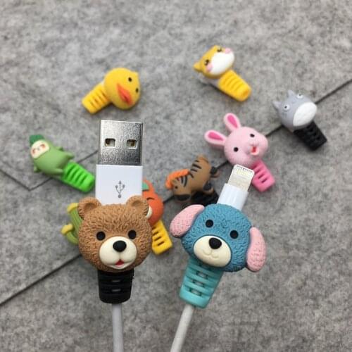 2pcs 3D Cute Cable Protector For Apple iPhone Charger USB Data line Winder For Samsung Huawei Xiaomi cable Protect decoration