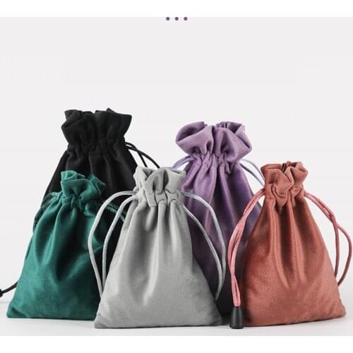 20pcs/lot High Quality 10x15cm Black/Purple/Brown/Grey/Green Velvet Drawstrings Pouches Jewelry Gift Bag