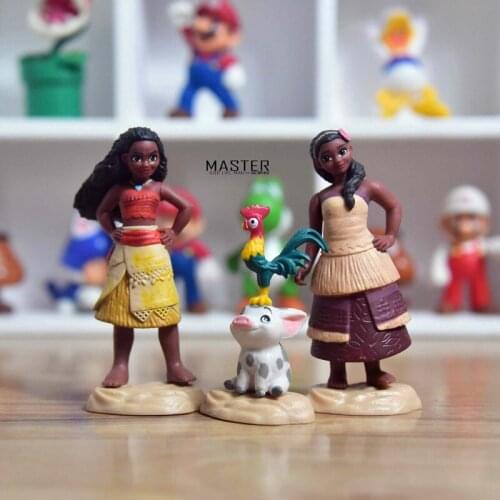 3PCS/lot Disney Ocean: moyana and mom Rooster and pig cartoon cute doll hand made model ornaments collection ornaments