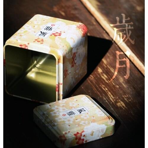 50g small tea can mini flower tea tin metal portable travel small tea can packaging box