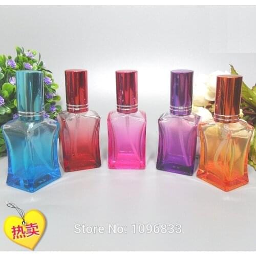 15ML Perfume Atomizer, Tight Waist Square Glass Bottle, Glass Spray Bottle, 15CC Parfum Vial, Cosmetic Packing Bottle, 40pcs/Lot