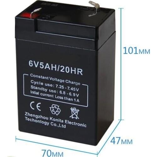 Free shipping 6V 5Ah lead acid battery rechargeable battery emergency light battery