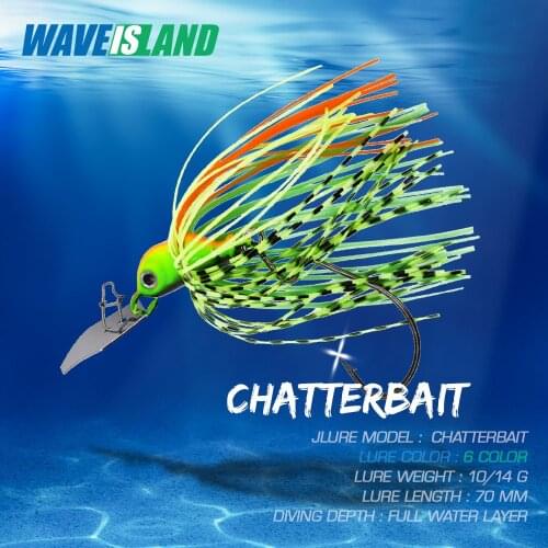 WAVEISLAND bionic bait Chatterbait Fishing Lures Fishing Tackle Spinnerbait Fishing 10-14g Isca Artificial Buzz Fish Bait Pesca
