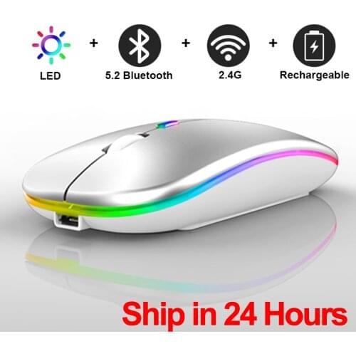 Wireless Bluetooth Dual-mode chargeable Mouse RGB Bluetooth5.2 2.4GHz 1600DPI For Xiaomi Laptop Notebook PC Macbook Office Mouse