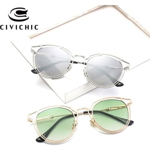 CIVICHIC New Fashion Women Sunglasses 2017 Brand Designer Oculos De Sol Hollow Frame Eyewear Hipster HD Glasses UV400 Gafas E390