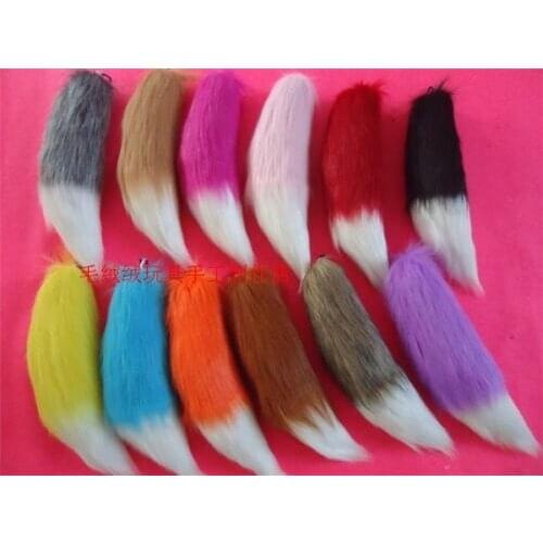 Long Fur Fox Cat plush tail Anime Cosplay Party tails Halloween Props Mixed Color 65 cm