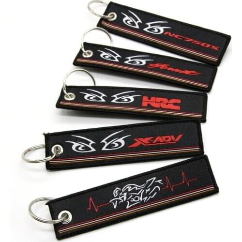 For Honda X-ADV NC750X Hornet HRC Fashion New 2019 Motorcycle Key Chain Woven Key Ring Tag Label Chain Black Car Keychain