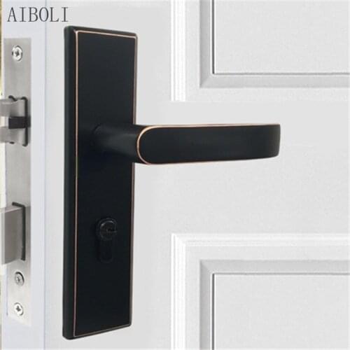 The Door Lock Is 304 Stainless Steel Red, Green, Yellow and Bronze Indoor Wooden Door Bedroom American Simple Mute Handle Lock