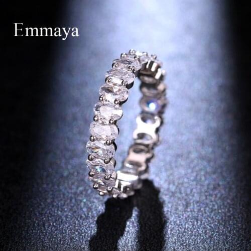 Emmaya New Arrival Light Luxury White Color Ring Oval Shape For Female Elegant Jewlery Fashion Statement In Wedding Party