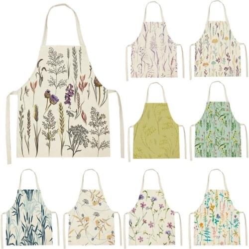 Apron Kids Apron Kitchen Household Item Plant Print Apron Adult Hair Apron 55-68cm Apron Custom Logo Kitchen Supplie Tablier