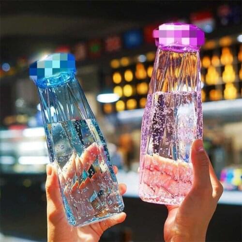 Hot glass cup Harajuku style student crystal diamond cup office travel water bottle glass cup