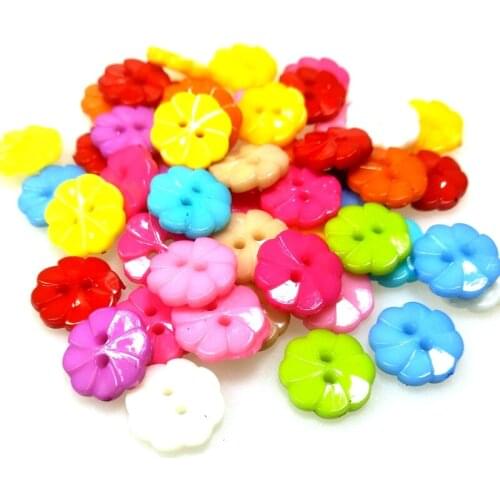 HL 100pcs 13mm mini resin buttons kids apparel sewing accessories mix colors two holes DIY crafts