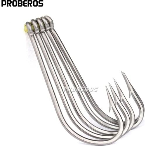 Summer Fishing Lure Hook 20pcs/lot Proberos Stainless Steel Fishing Hook 1/0#-6/0# Jig Hook Hand-grinding Fishhook Bass Hook