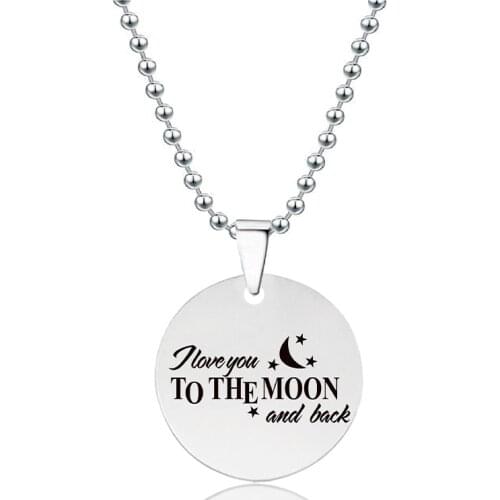 Lyvior Personalized Round Pendant Birthday Christmas Gifts for Mom Sister Friend Daughter Son Titanium Steel Necklace Jewelry