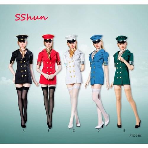 ATX038 1/6 Scale Female Sexy female aviation flight suit Clothes Model For 12'' Action Figure Body DIY