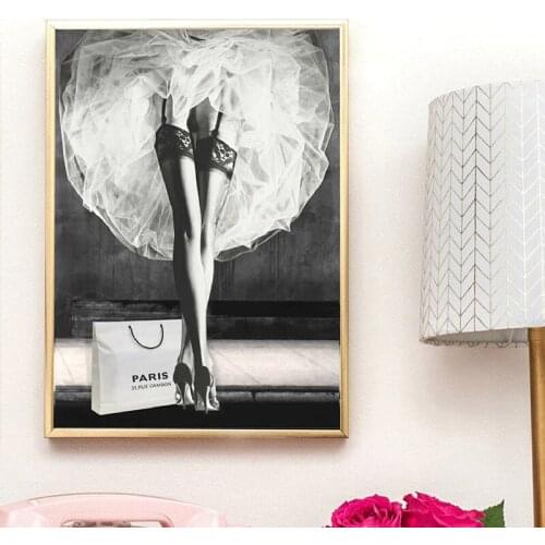 Fashion Woman Photo Canvas Art Prints Poster Vogue Modern Photography Black and White Painting Wall Pictures Living Room Decor