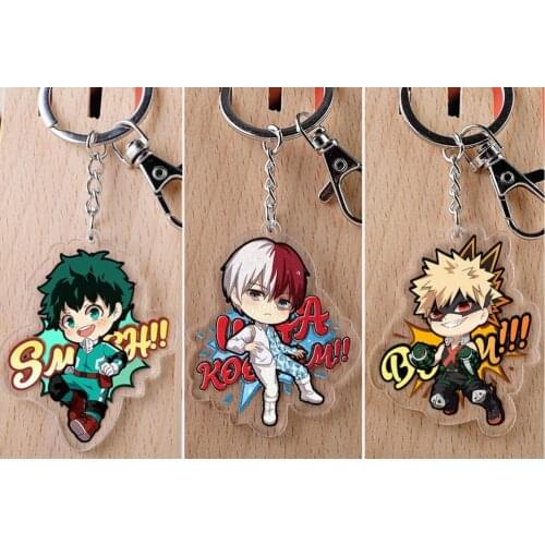 My Hero Academia Japanese anime figure bakugo katsuki OCHACO URARAKA Todoroki Shoto Acrylic mobile phone charms/keychain/strap
