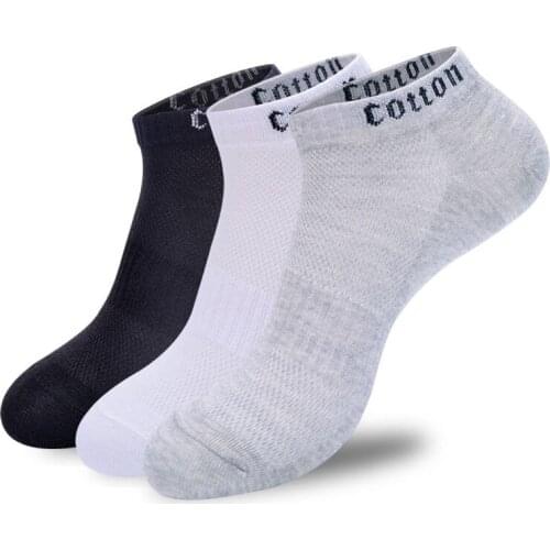 5 Pairs Men Ankle Sock Simple Classic Solid Color Black White Grey Men Socks Summer Breathable Deodorant Sock Meias Calcetines