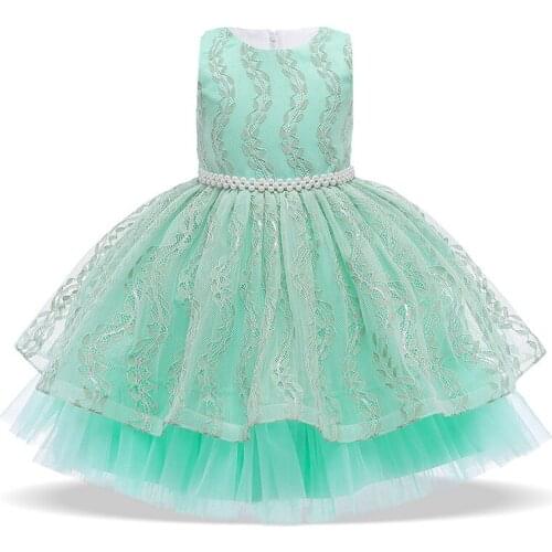 2020 New Flower Girl Dress Elegant Kids Dresses For Girls Wedding Gown Satin Bow Knot Teen Girl Party Dress Children Clothing