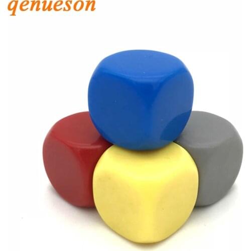 New 100Pcs/Lot 22mm Blank Acrylic Rounded Corners Hexahedron Colour Dice Can Write Originality Diy Wholesale Dice Set Board Game
