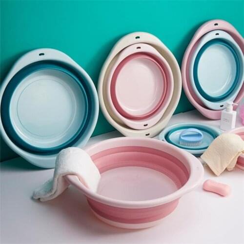 Portable Folding Bucket Camping Washbasin Folding Basin Silicone Washbasin Collapsible Fishing Car Wash Bucket Cleaning Supplies