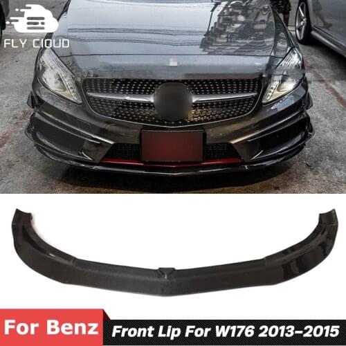 R Style Carbon Fiber Material Front Bumper Chin Shovel Lip For Benz W176 A200 A250 A260 A45 Sport Car Body Kit 2013-2015