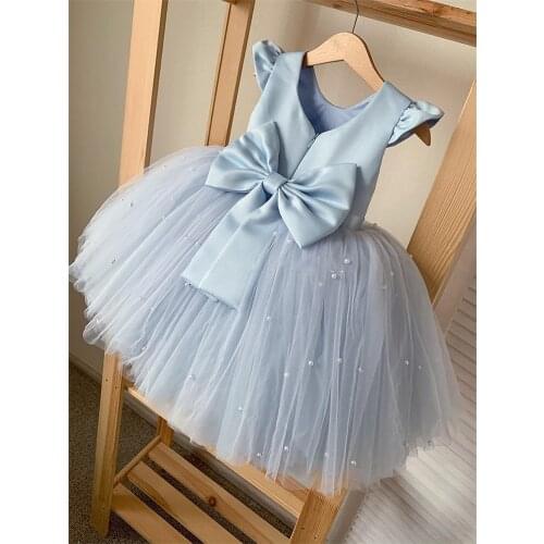 Real Picture Fower Girls Dress Baby Girls Christening Cake Dresses Birthday Party Kids Clothing 0 2 3 4 5 6 8 12Years