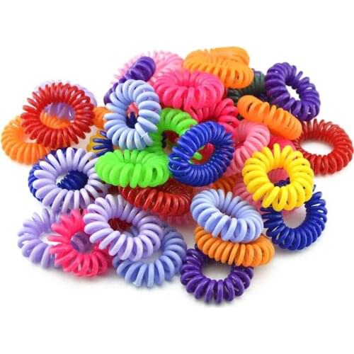 20PCS Korean Creative Gum Telephone Wire Elastic Hair Bands Ties Rings Rubber Girls Ponytail Holder Hair Accessories Headdress