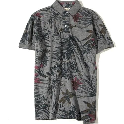 Polo Shirts Men Summer 100% Cotton Casual Camisa Polo Floral Soft Feel Quality Short Sleeve Mens Polos Fashion Military